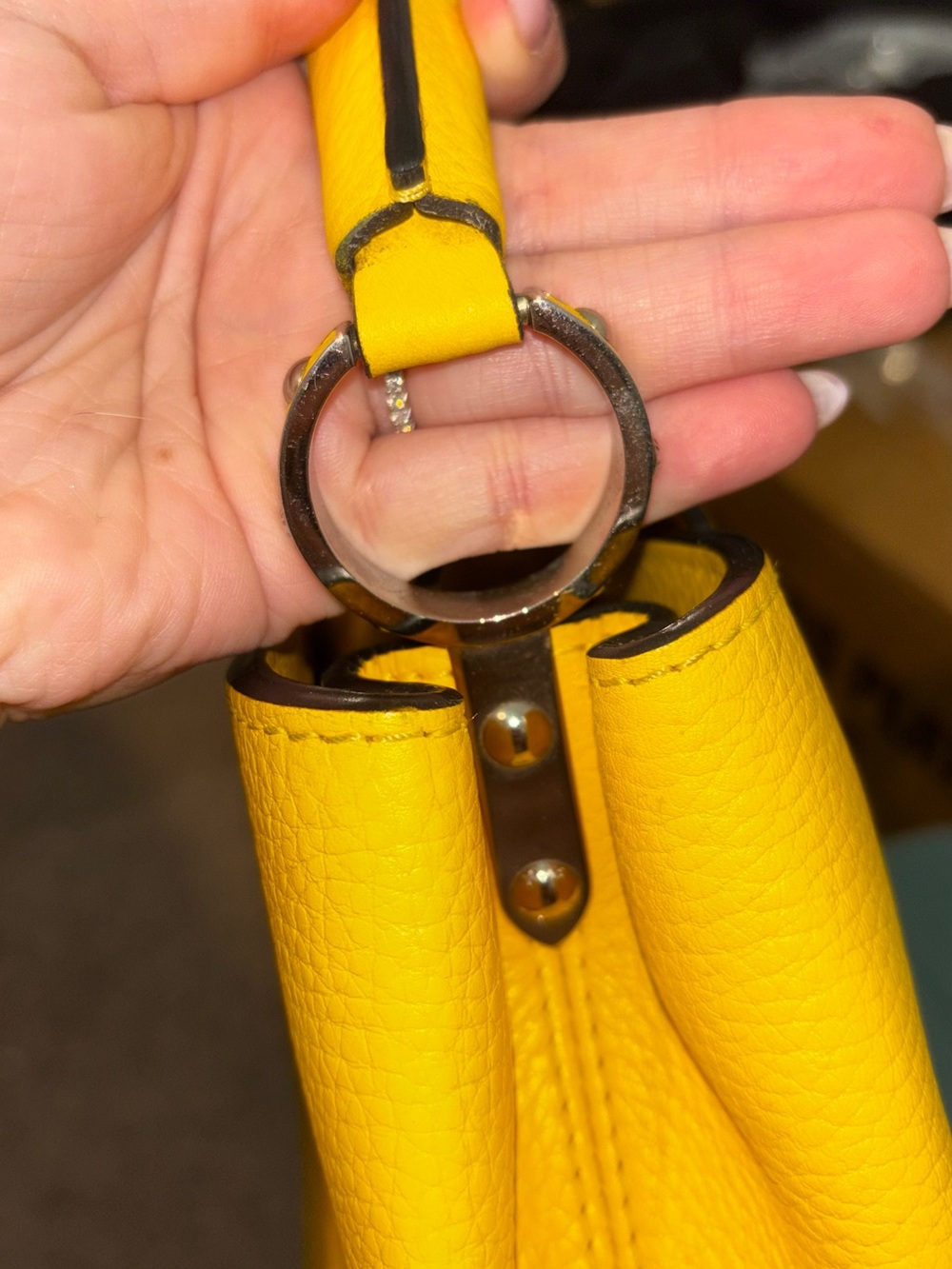 Louis Vuitton Bright Yellow Capucines Top Handle Satchel - Picture 3 of 16